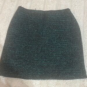 Ann Taylor Black and Green Tweed Pencil Skirt